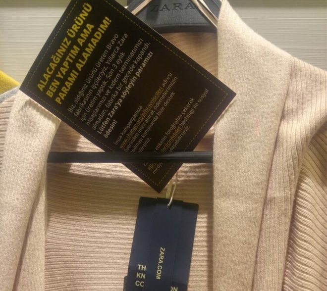 Zara Customers Are Getting Notes Reading “I Didn’t Get Paid For This” In New Clothes