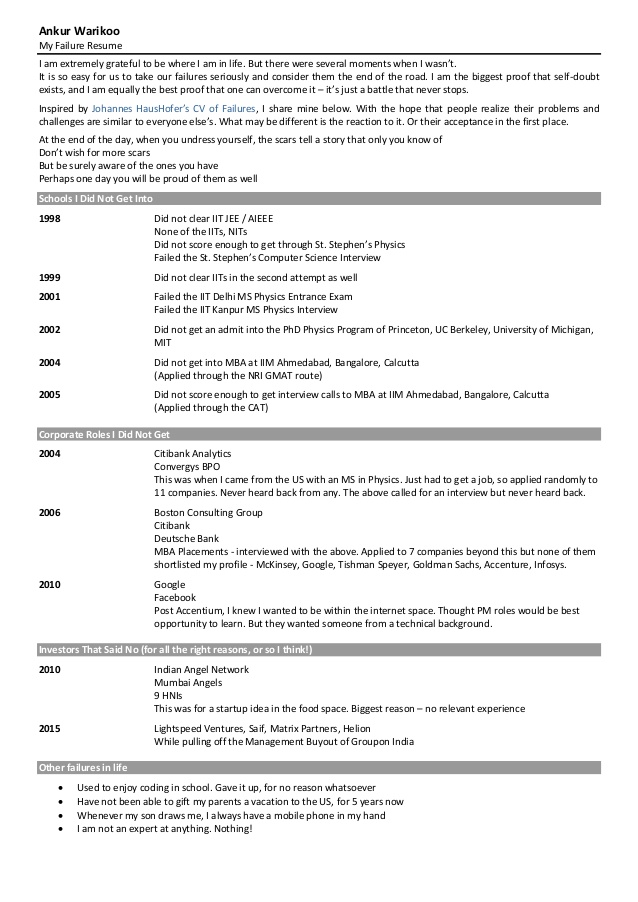 This Failure CV By Entrepreneur Ankur Warikoo Is An Inspiration For