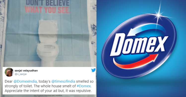 Domex Puts Front-Page Ad On Newspaper Which Smells Like A Cleaned Toilet!