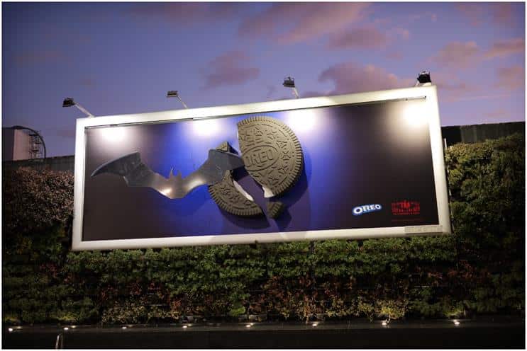 Batman's Batarang Is Seen Slicing Through 3D Oreo Billboard In This OOH Campaign
