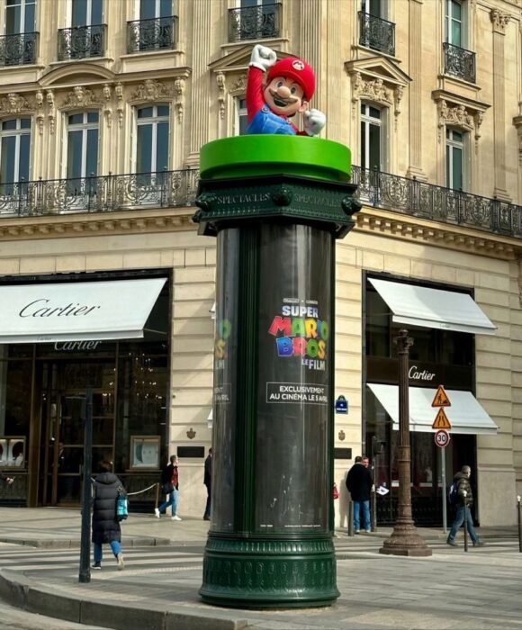 Super Mario Bros Movie's Street Marketing in Champs-Élysées Paris