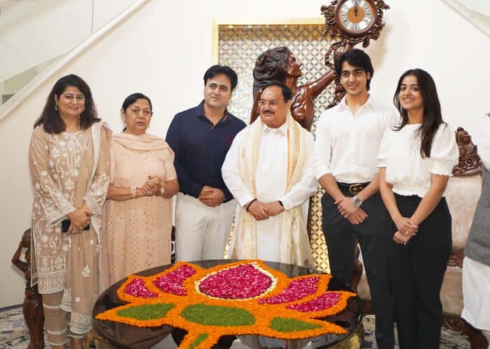 BJP National President Shri J.P. Nadda Met Entrepreneur DR. Sanjeev Juneja At His Residence