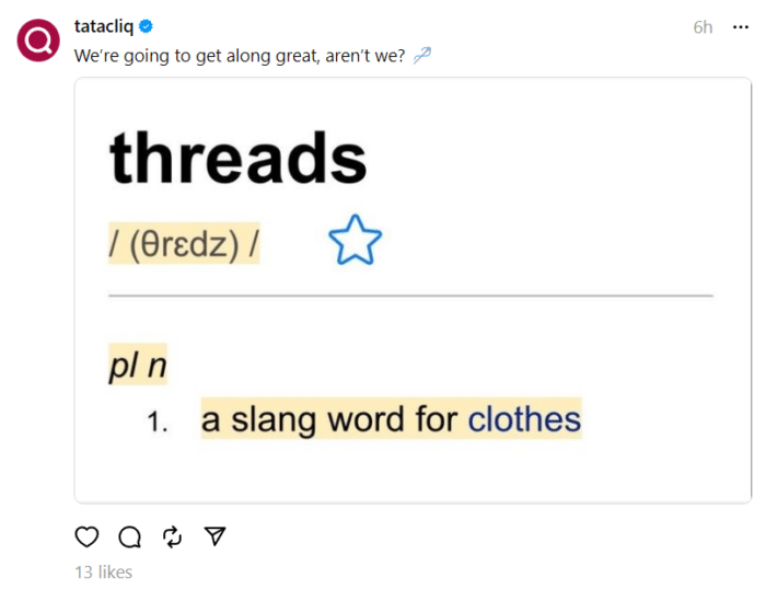 Check How Brands Reacted To Threads On Threads