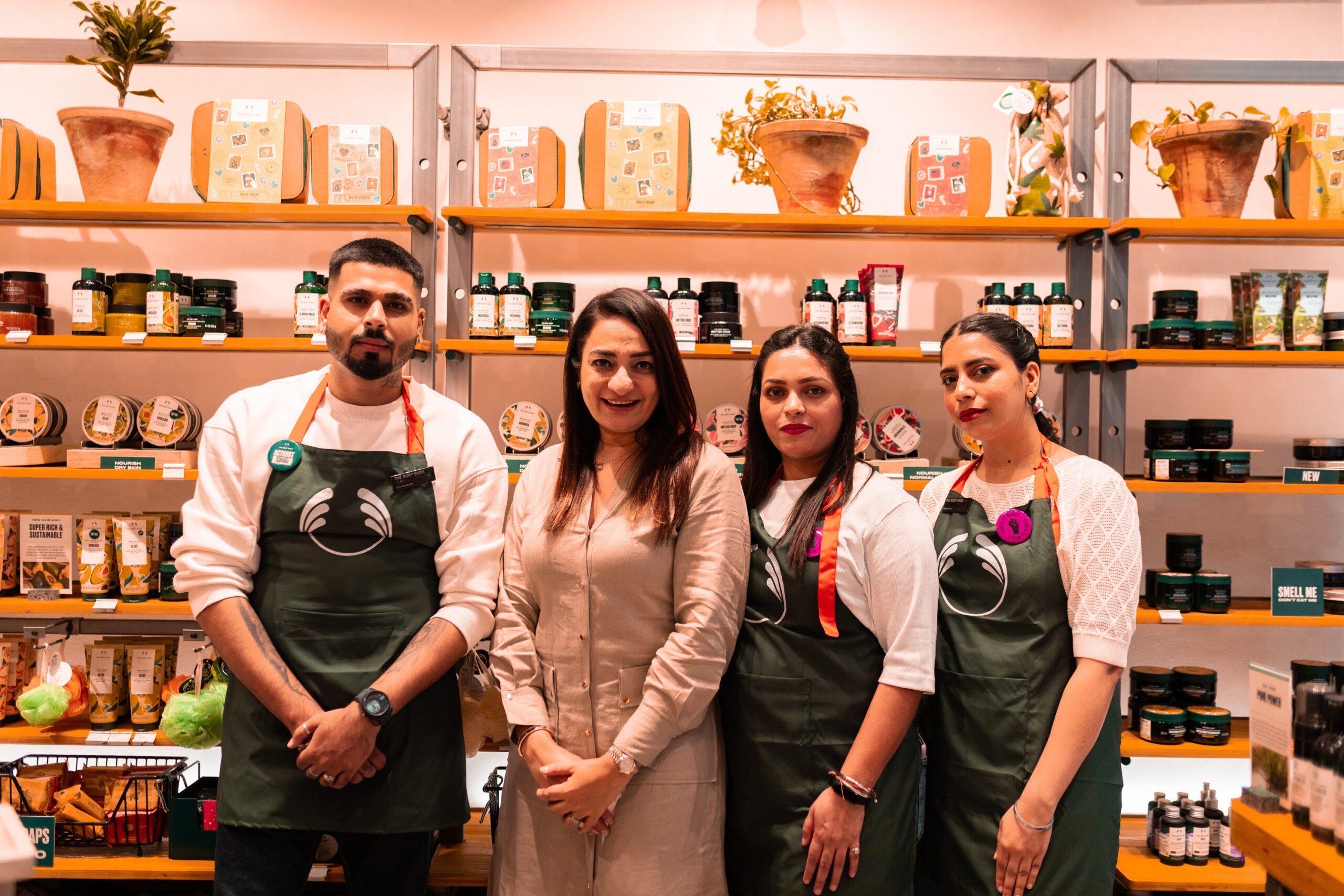 Harmeet Singh at one of the retail stores of The Body Shop India