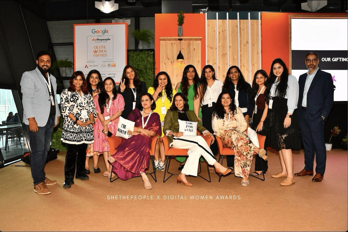 Shaili Chopra, Founder, SheThePeople Network, with her team
