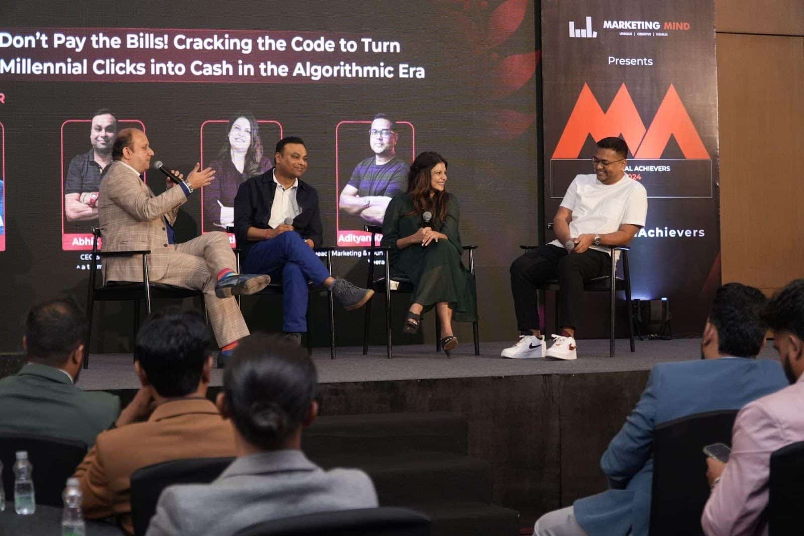 Kushal Sanghvi, Abhik Santara, Swati Nathani & Adityan Kayalakal sharing their views on "Likes Don’t Pay The Bills! Cracking The Code To Turn Gen Z & Millennial Clicks Into Cash In The Algorithmic Era"