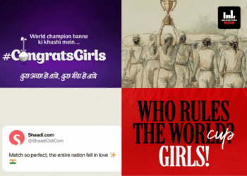 2025 Women’s World Cup, India Women’s Cricket Team, Women in Blue, ICC Women’s World Cup 2025, brand tributes, cricket marketing, Coca-Cola India, Shaadi.com, YouTube India, Zomato, Adidas India, Puma India, Swiggy, Domino’s Pizza India, Cadbury Dairy Milk, Flipkart, BookMyShow, Croma, Thums Up, Oreo India, Pink Millets, Cleartrip, Ixigo, Pizza Hut India, Cartoon Network India